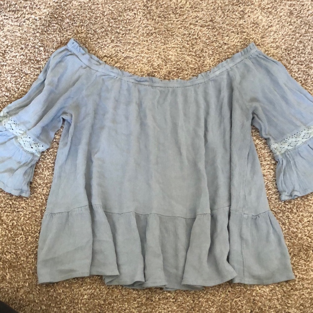 Blue off the shoulder top